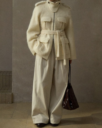 ハイウエストプリーツカーブパンツ 10224