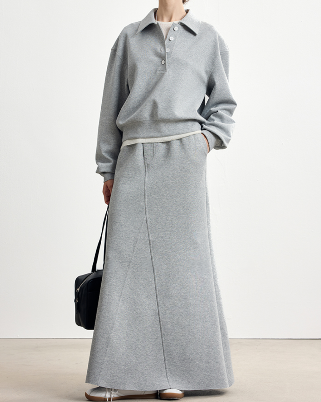 アシンメトリーデザインフレアロングスカート 10331