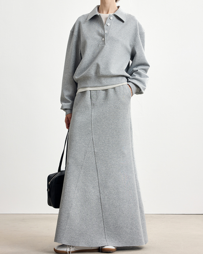 アシンメトリーデザインフレアロングスカート 10331