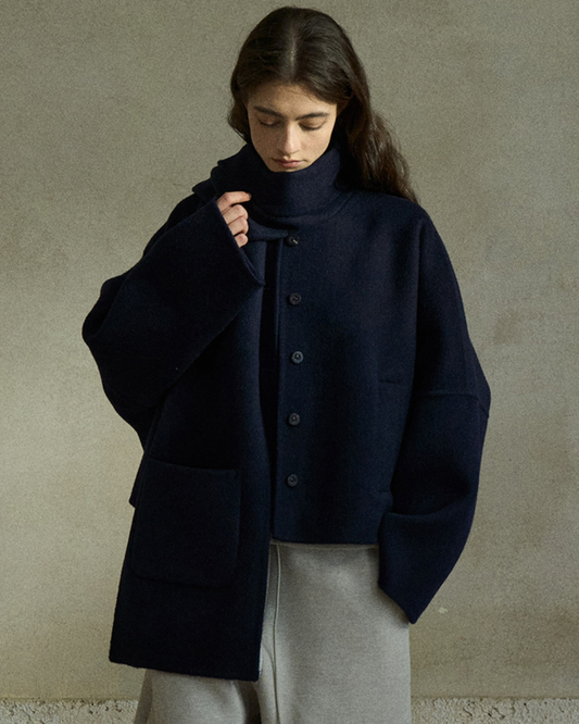 シェルネックマットショートコート 10428