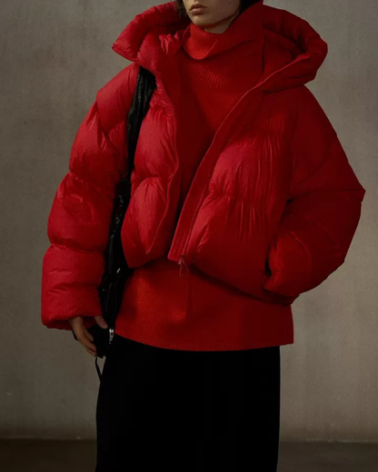 フーディーショートソフトダウンコート 10235