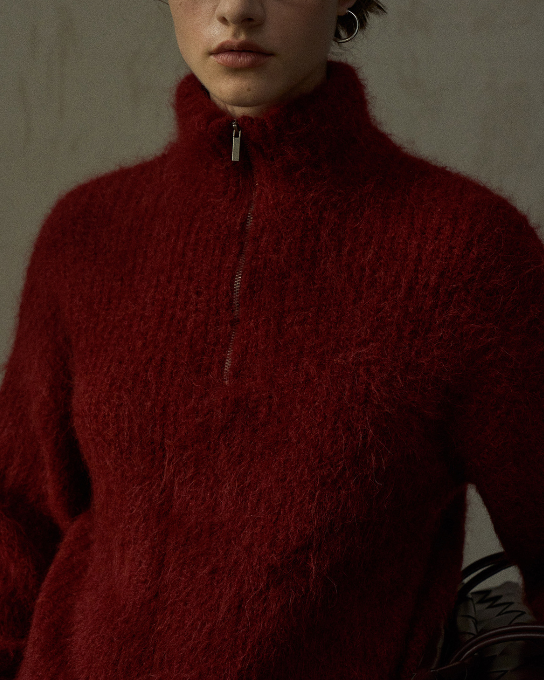 ハイカラーハーフジッププルオーバー 10266