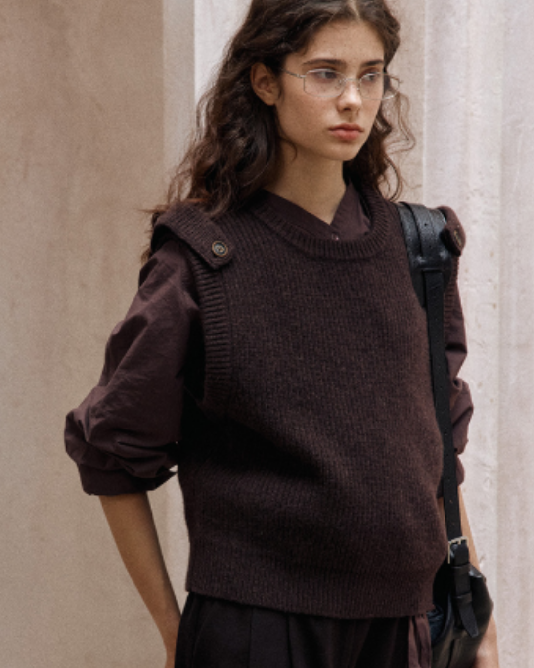 ストラクチャーショルダーニットベスト 10382