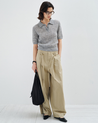 フィックスポイントタイウエストワイドパンツ 10583