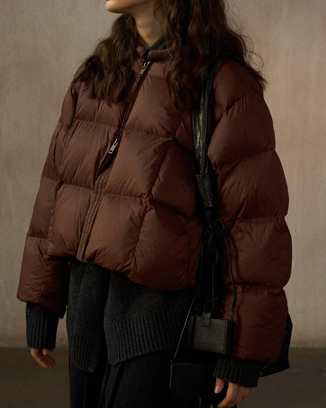 クルーネックドローコードショートコート 10268