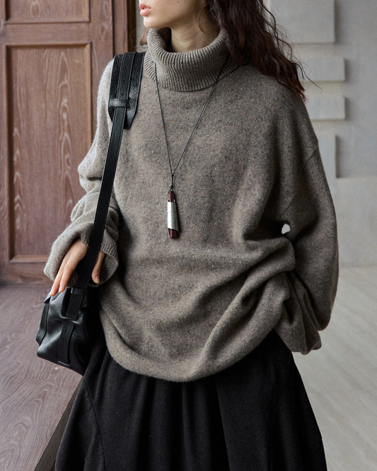 ハイカラー ルーズニットプルオーバー 10238