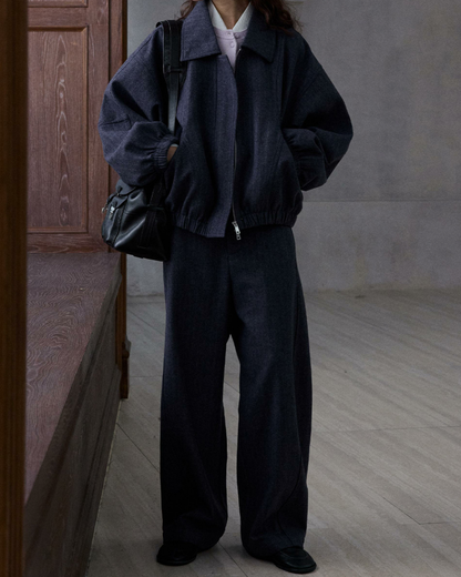 ドロップショルダーヘリンボーンジャケット 10186