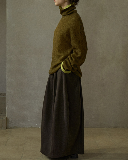 ハイカラーコントラストニットプルオーバー 10196