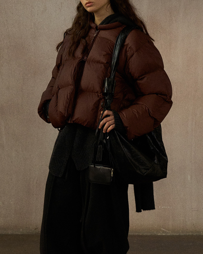 クルーネックドローコードショートコート 10268