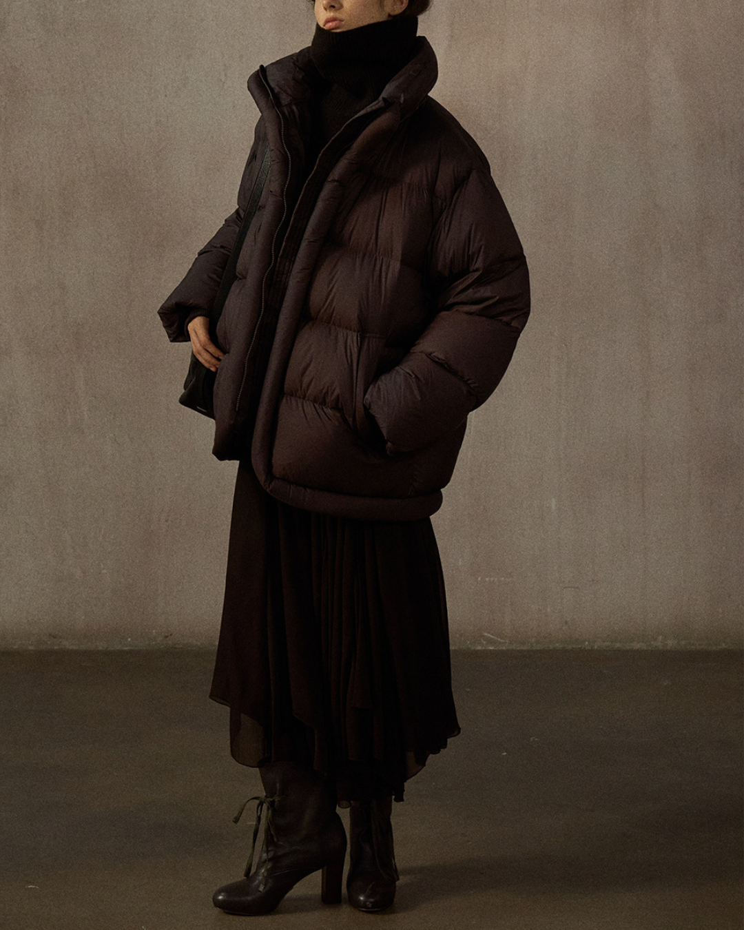 スタンドカラーミディコート 10269