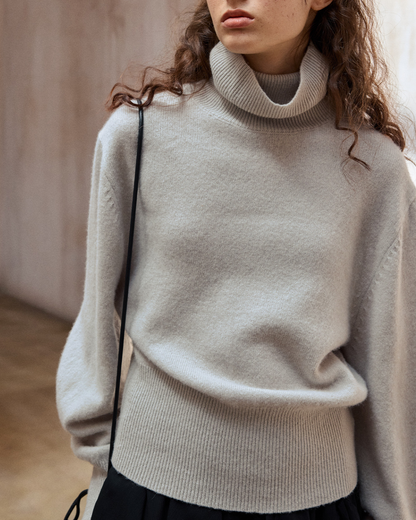 ハイカラーニットプルオーバー 10195