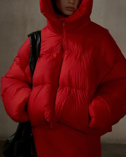 フーディーショートソフトダウンコート 10235