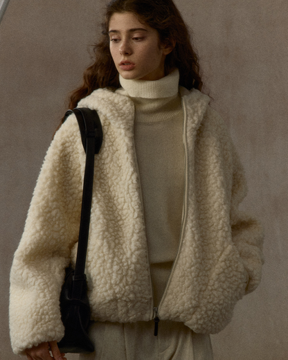 フーディーボアオーバージャケット 10326