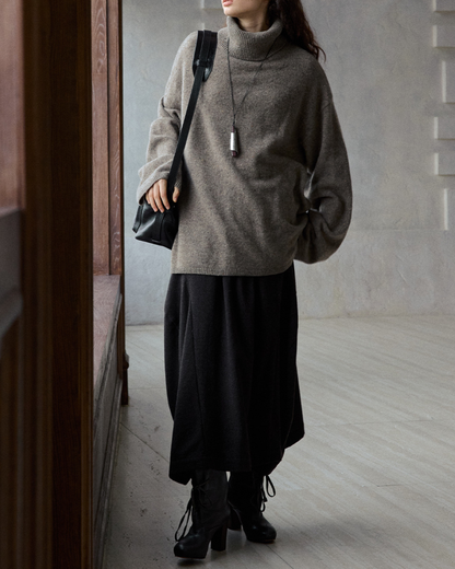 ハイカラー ルーズニットプルオーバー 10238