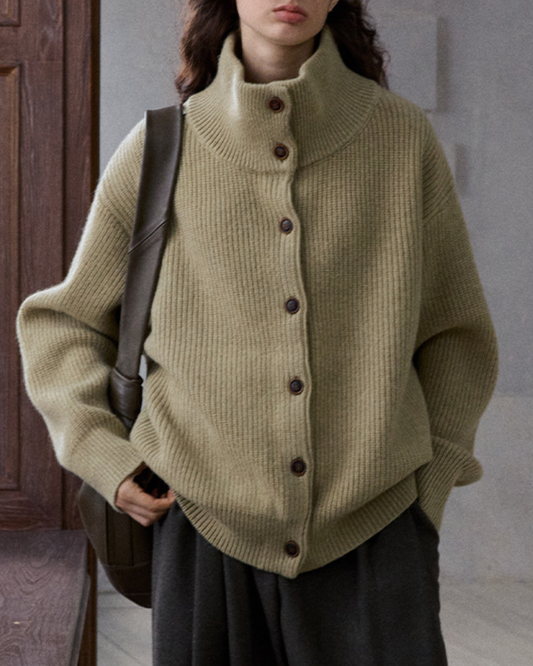 スタンドカラーニットカーディガン 10192