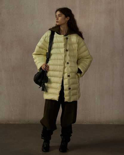 キルティングダウンミディコート 10252