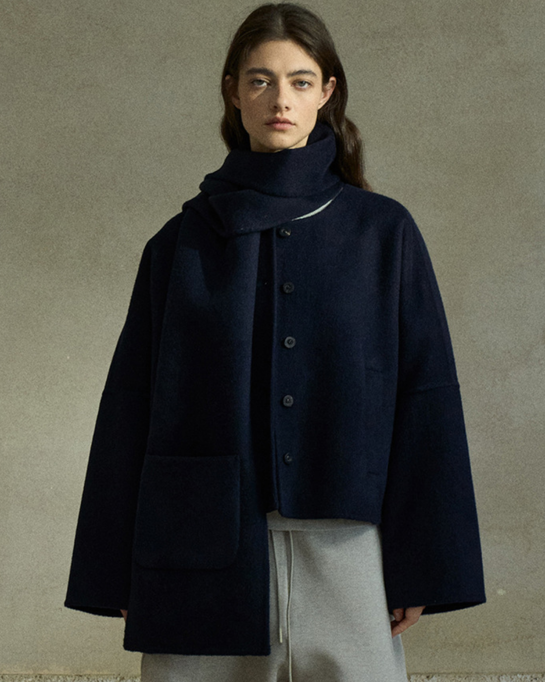 シェルネックマットショートコート 10428