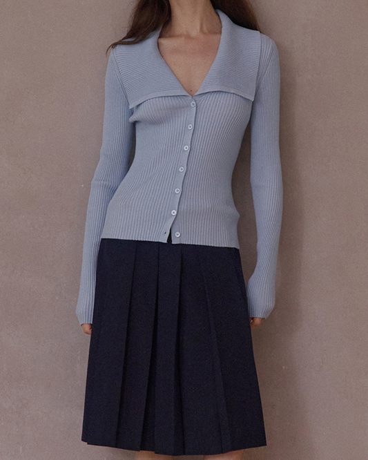 シェルボタンスリムフィットカーディガン 10103