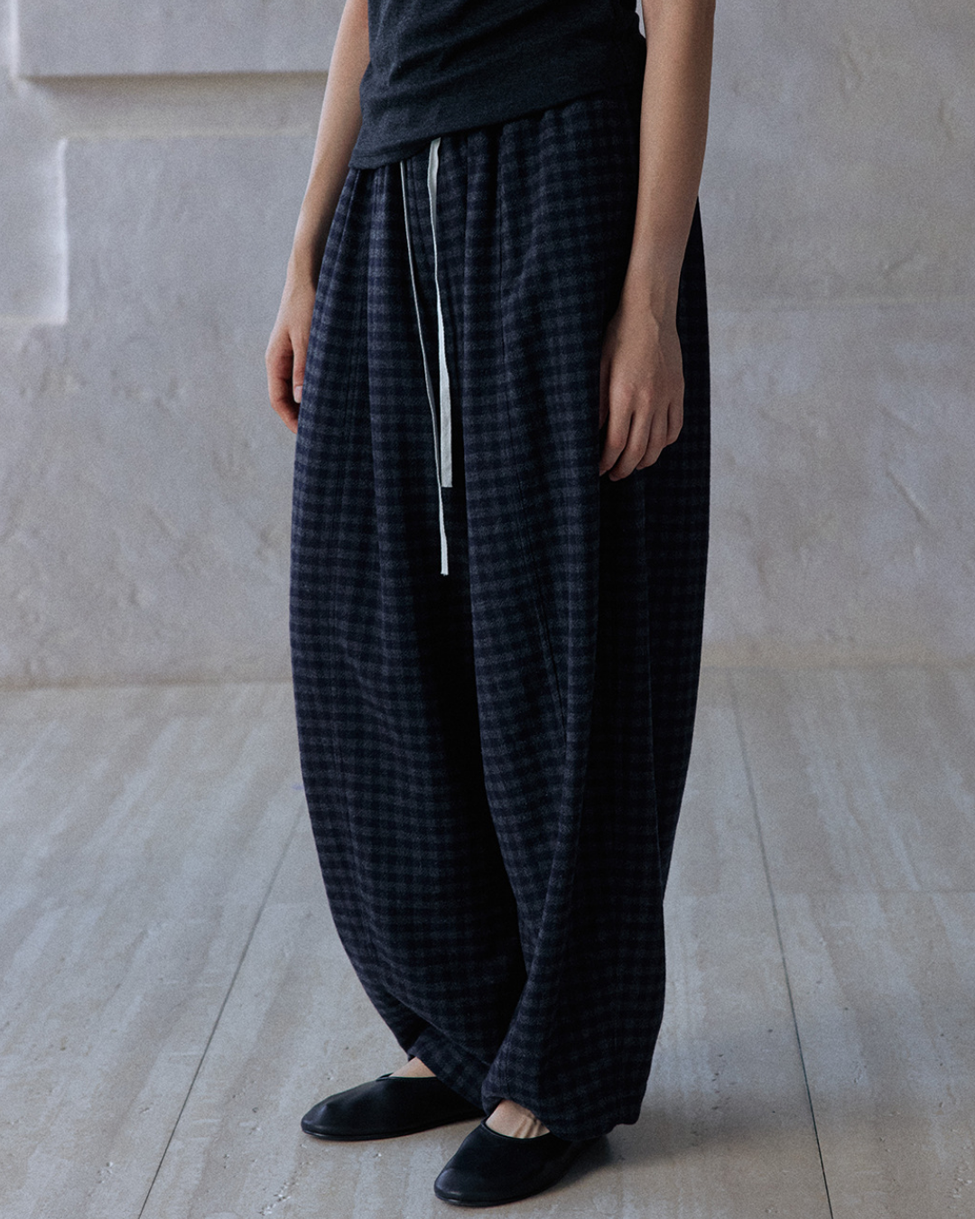 ウエストシャーリングチェック柄パンツ 10180