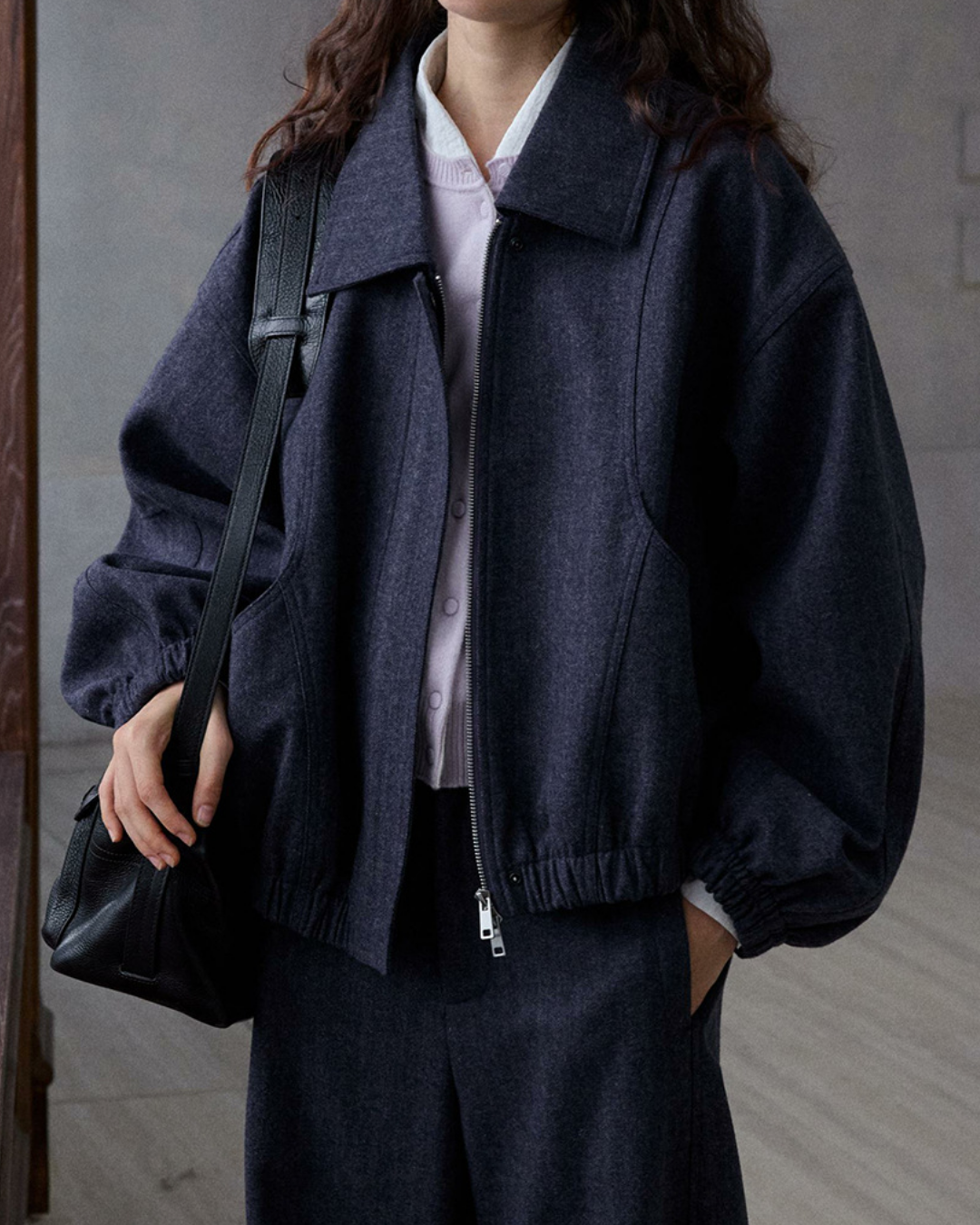 ドロップショルダーヘリンボーンジャケット 10186