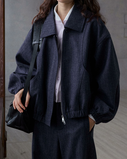 ドロップショルダーヘリンボーンジャケット 10186