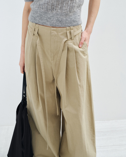 フィックスポイントタイウエストワイドパンツ 10583