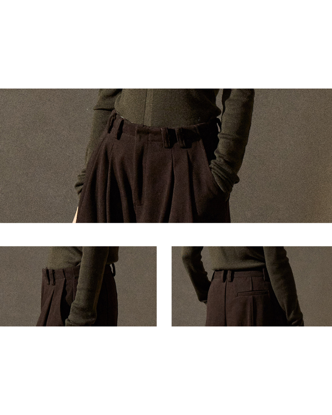 ハイウエストプリーツカーブパンツ 10224