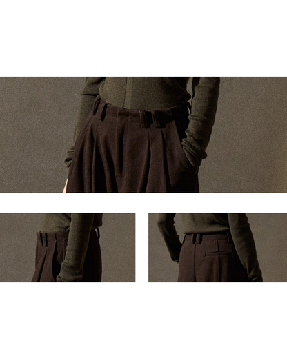 ハイウエストプリーツカーブパンツ 10224