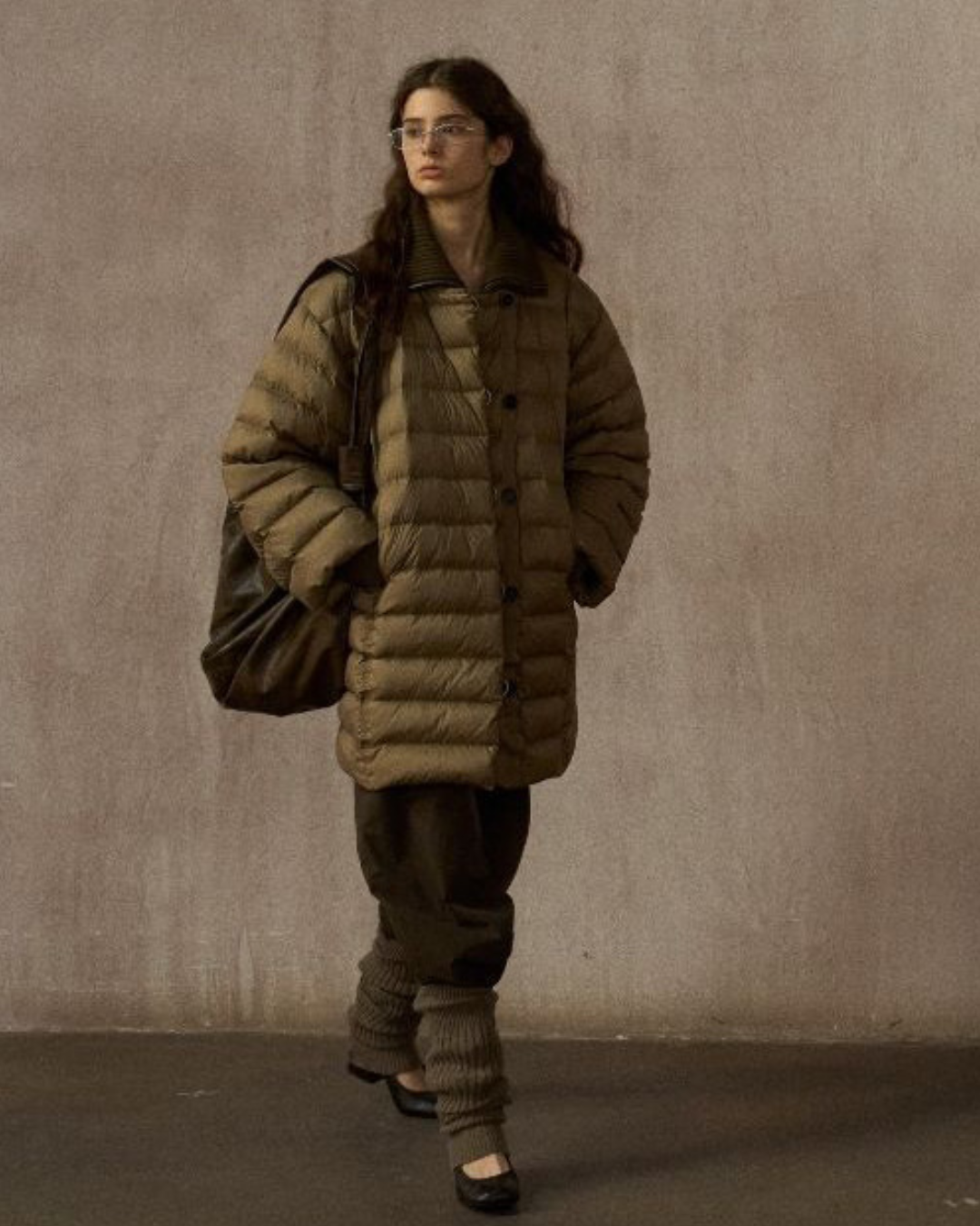 キルティングダウンミディコート 10252