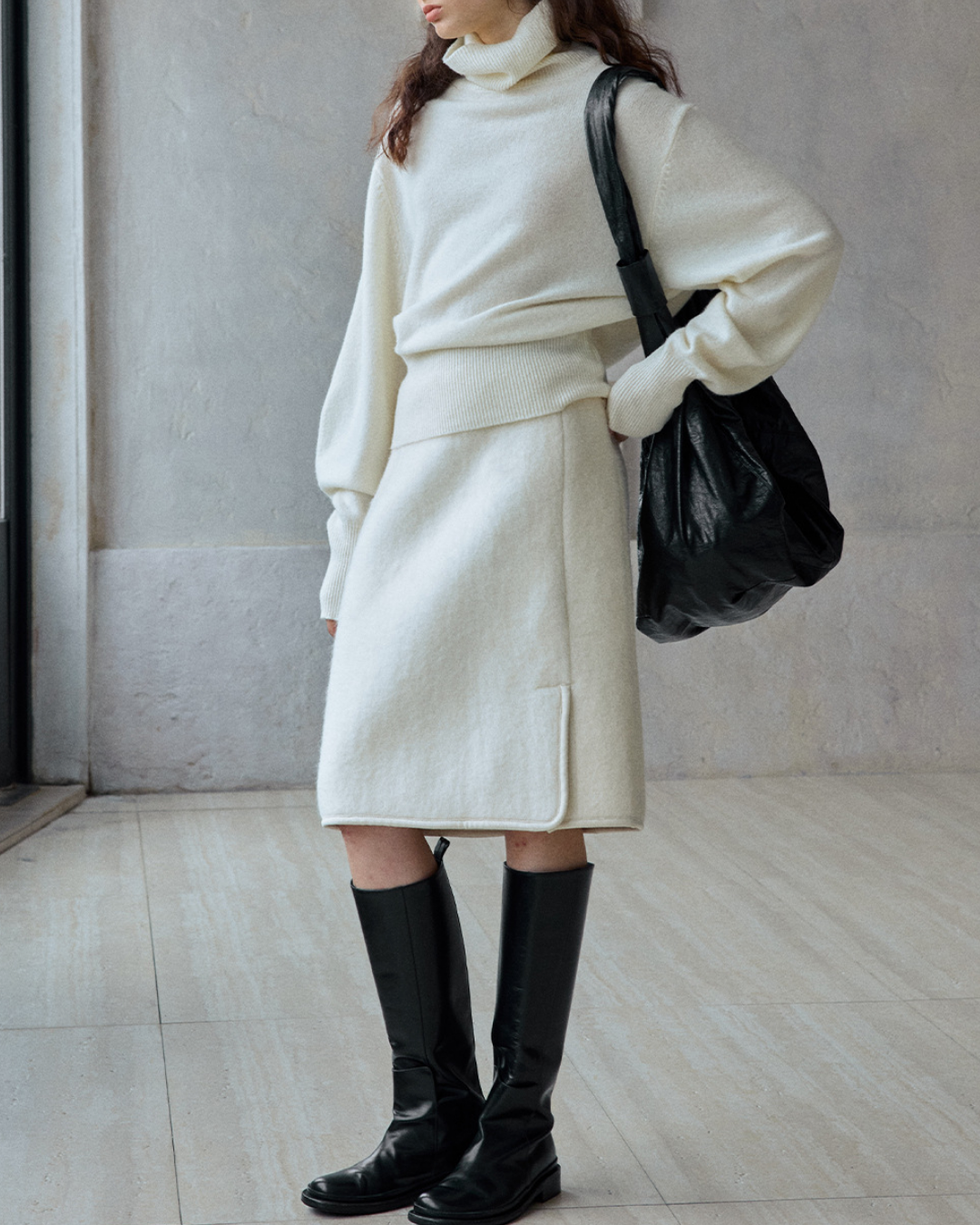 ハイカラーニットプルオーバー 10195