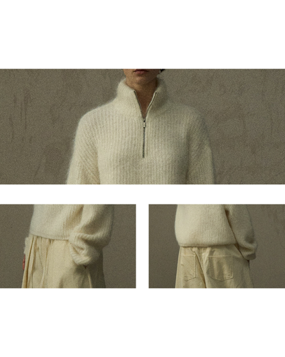 ハイカラーハーフジッププルオーバー 10266