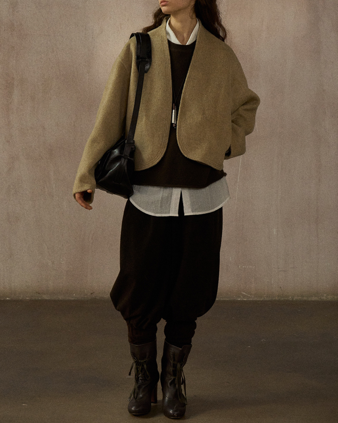 ノーカラーショートジャケット 10245