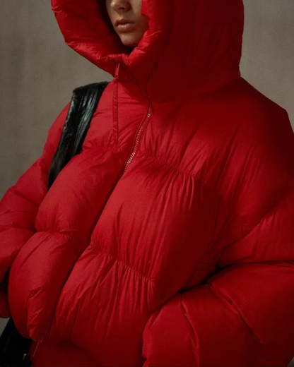 フーディーショートソフトダウンコート 10235