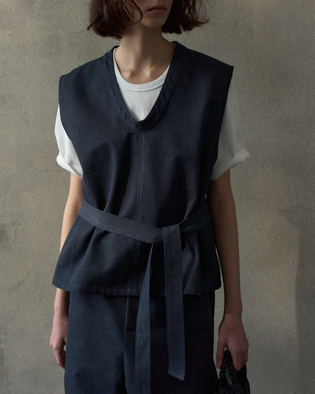 デニムライクストラップVネックベスト 10347