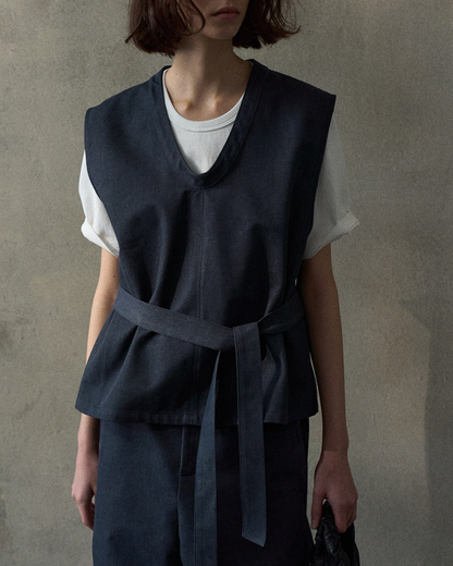 デニムライクストラップVネックベスト 10347
