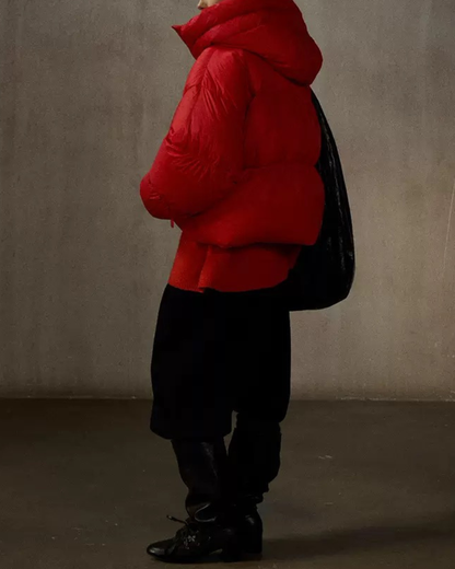 フーディーショートソフトダウンコート 10235