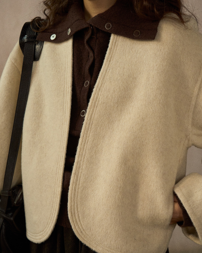 ノーカラーショートジャケット 10245