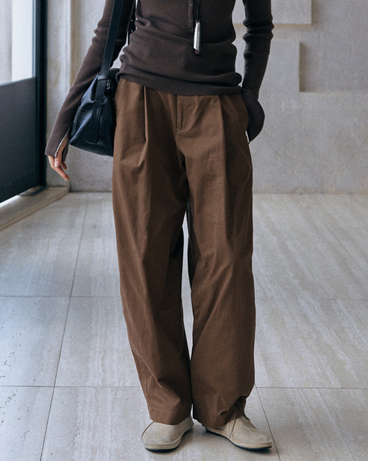 ワイドレッグカーブカジュアルパンツ 10178