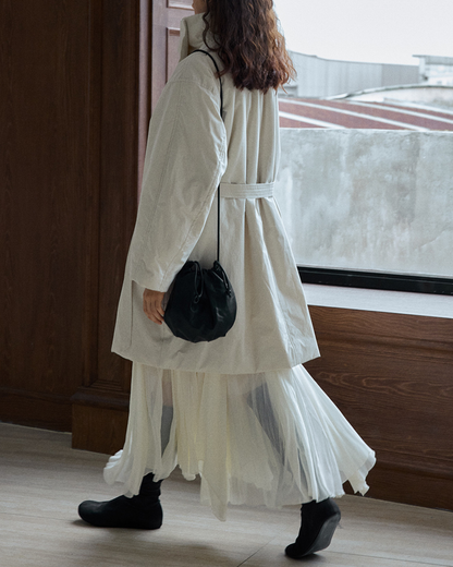 スタンドカラーロングストラップコート 10236