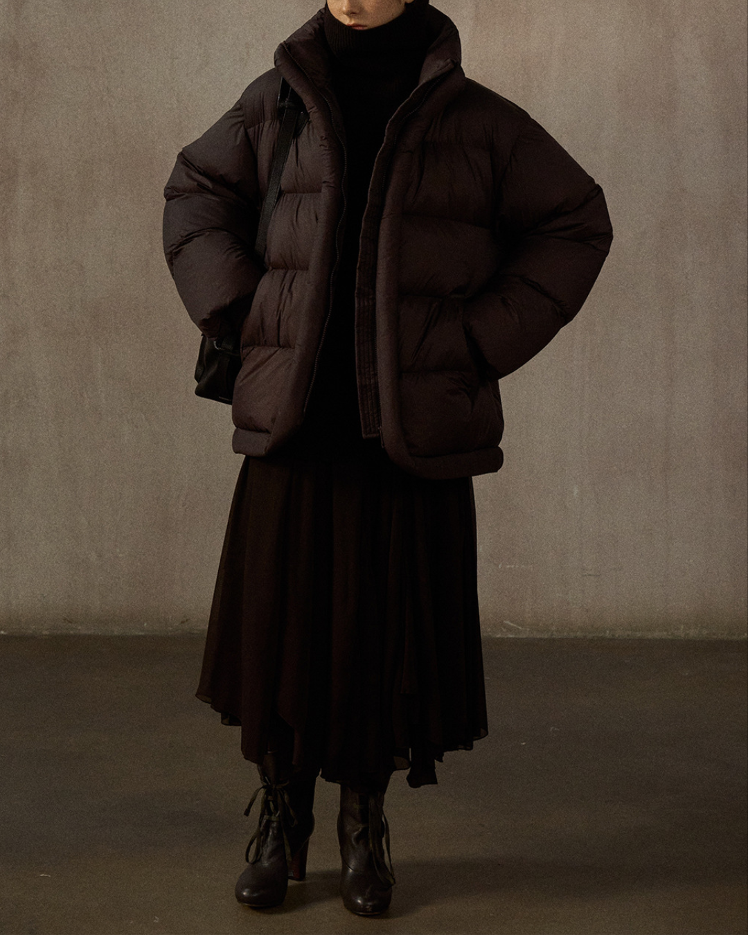 スタンドカラーミディコート 10269