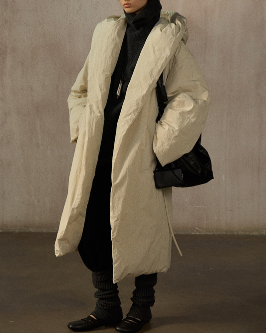 【今季No.1】フーディーストラップ・ロングダウン｜一枚で決まる圧倒的オーラ 10275