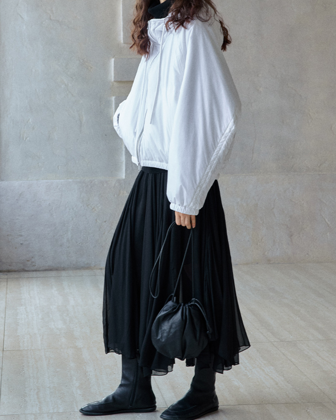 ミディフーディーカジュアルジャケット 10194