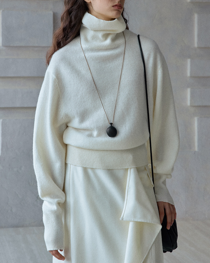 ハイカラーニットプルオーバー 10195