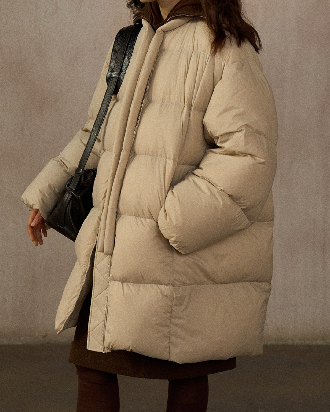 クルーネックミディストラップコート 10272