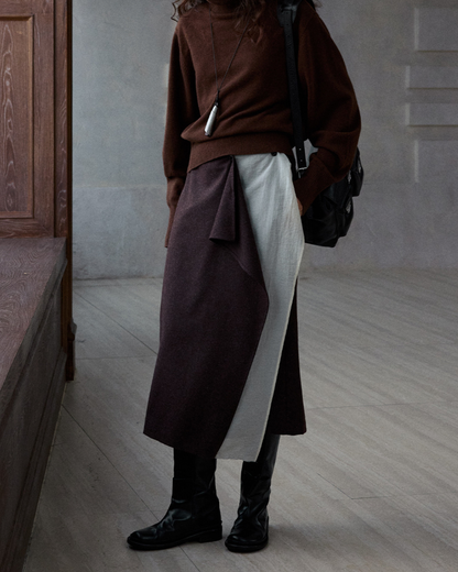 イレギュラーラップロングスカート 10184