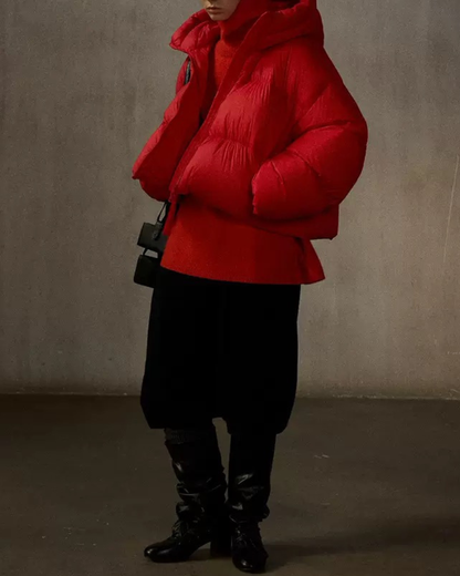 フーディーショートソフトダウンコート 10235