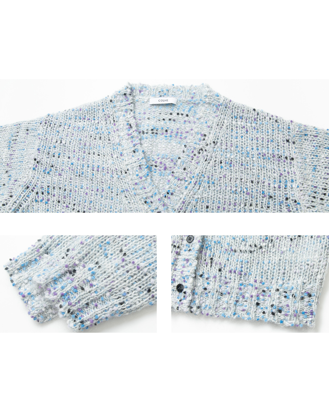 Vネックミディニットカーディガン 10216