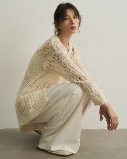 シャープラインメッシュカーディガン 10471