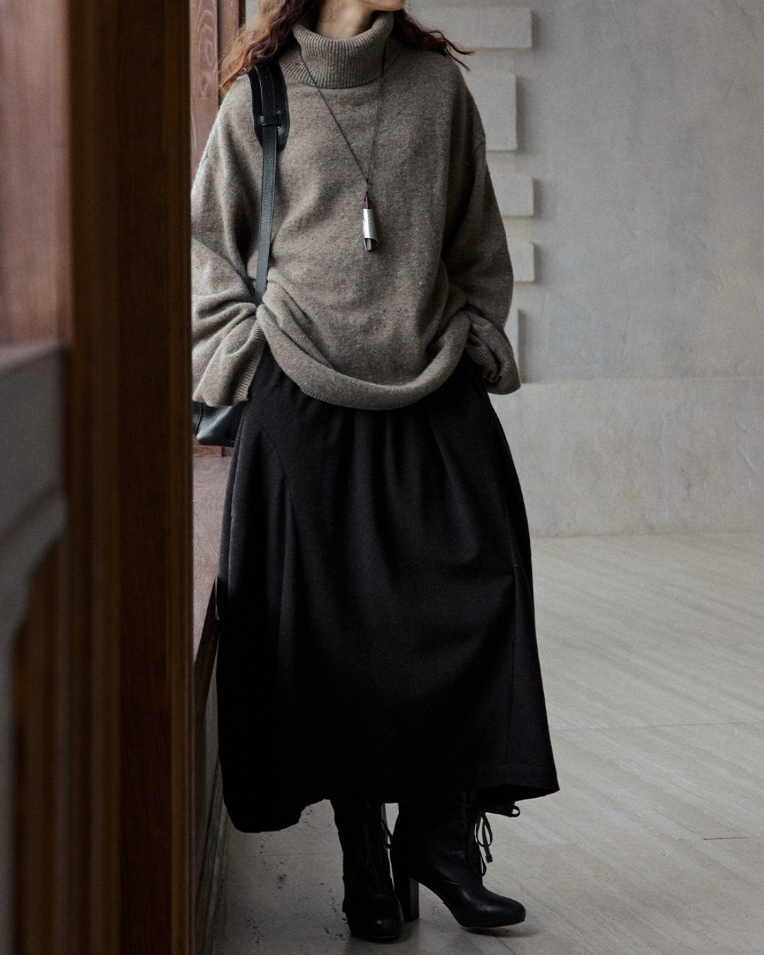 ハイカラー ルーズニットプルオーバー 10238