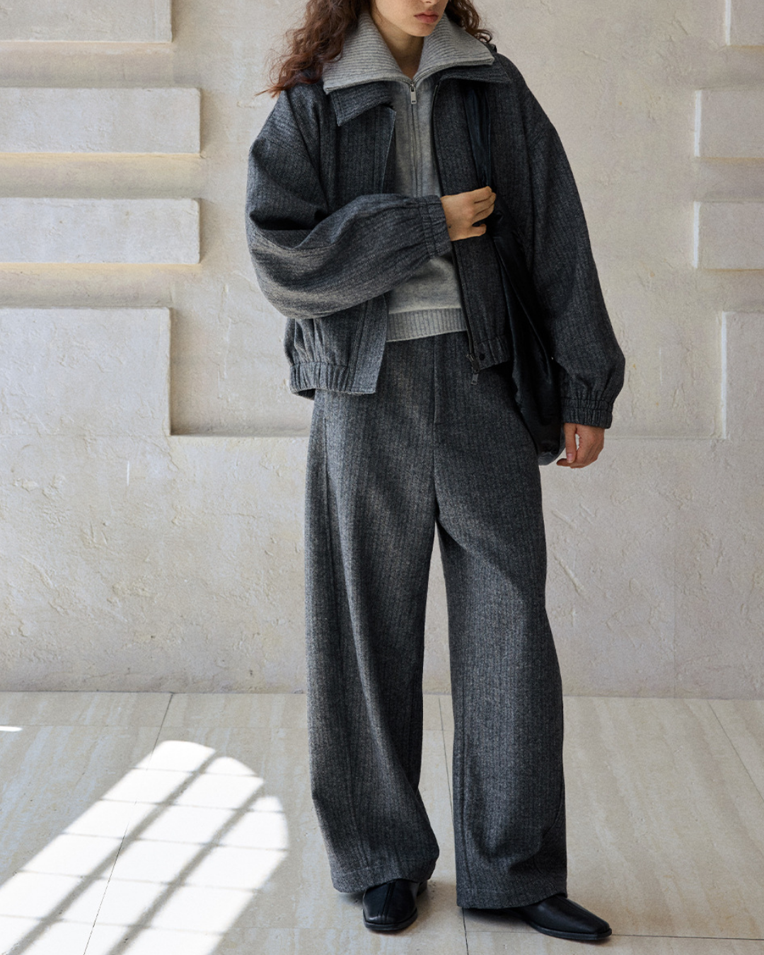 ドロップショルダーヘリンボーンジャケット 10186